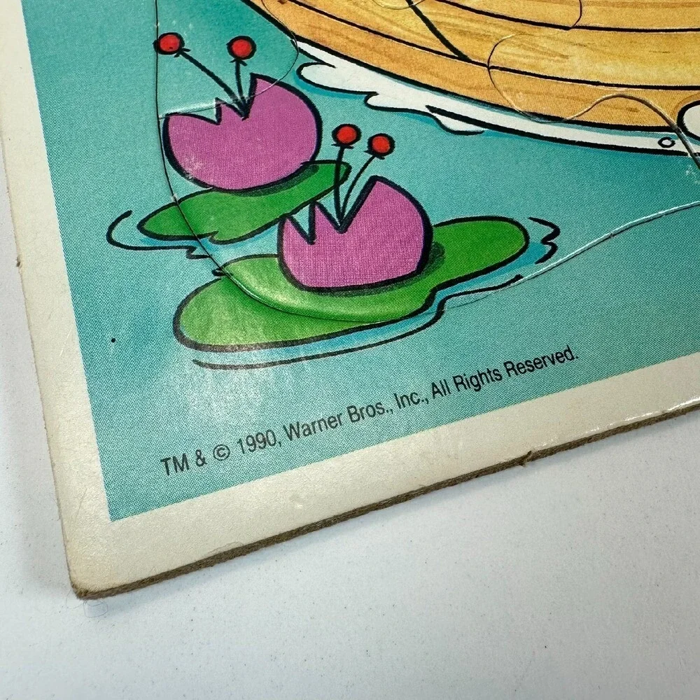 1990 Looney‎ Tunes Puzzle Bugs Bunny Daffy Taz Frame Tray VTG 90s Made in USA